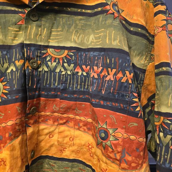 The Territory Ahead funky sun print short sleeve button down shirt size XL - Picture 3 of 6